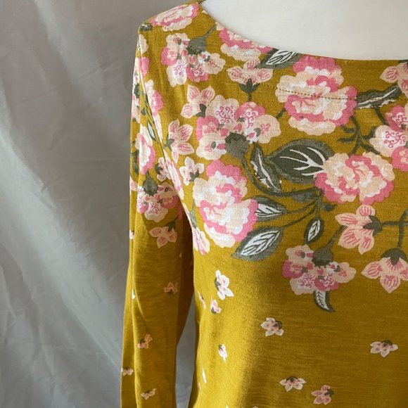 NEW Women's LOFT Yellow Floral Shirt size Small - Picture 3 of 9